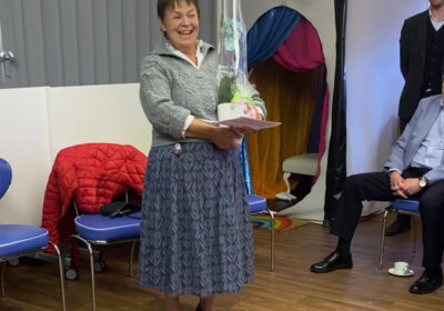 Sarah Gardiner with her award on the day
