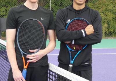 John Samuelson (left), last year’s Jurassic Singles runner-up, and winner Kaiese Brown