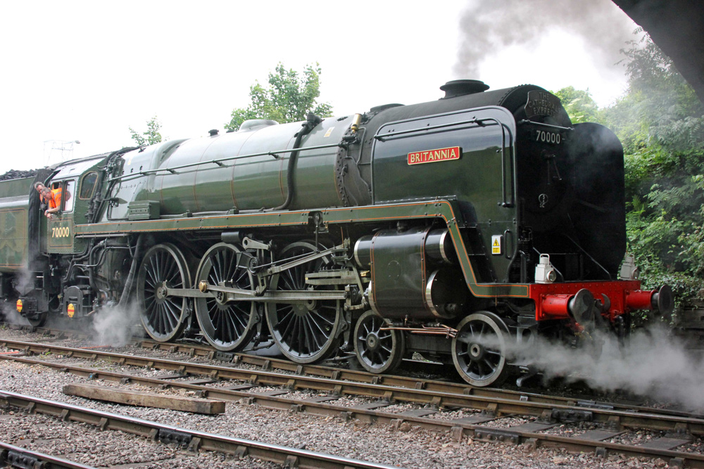 70000 Britannia Swanage Station June 2012. Photo: Andrew PM Wright