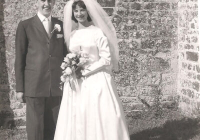 Ian and June Orbell wedding day, 1961 St Mary's Lytchett Matravers