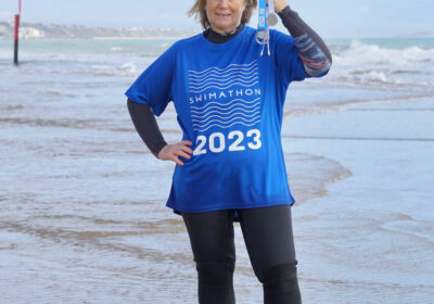 Making a splash: Dorset bowel cancer survivor Tuppy Hill is taking part in Swimathon next month to raise funds for charity