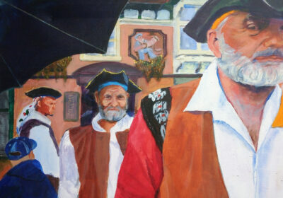 Liz Magee’s painting Harry Paye Day acrylic on canvas