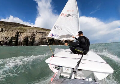 One of the Laser boats – the sports car of the dinghy world – on passage to Swanage PHOTO: Sam Whaley