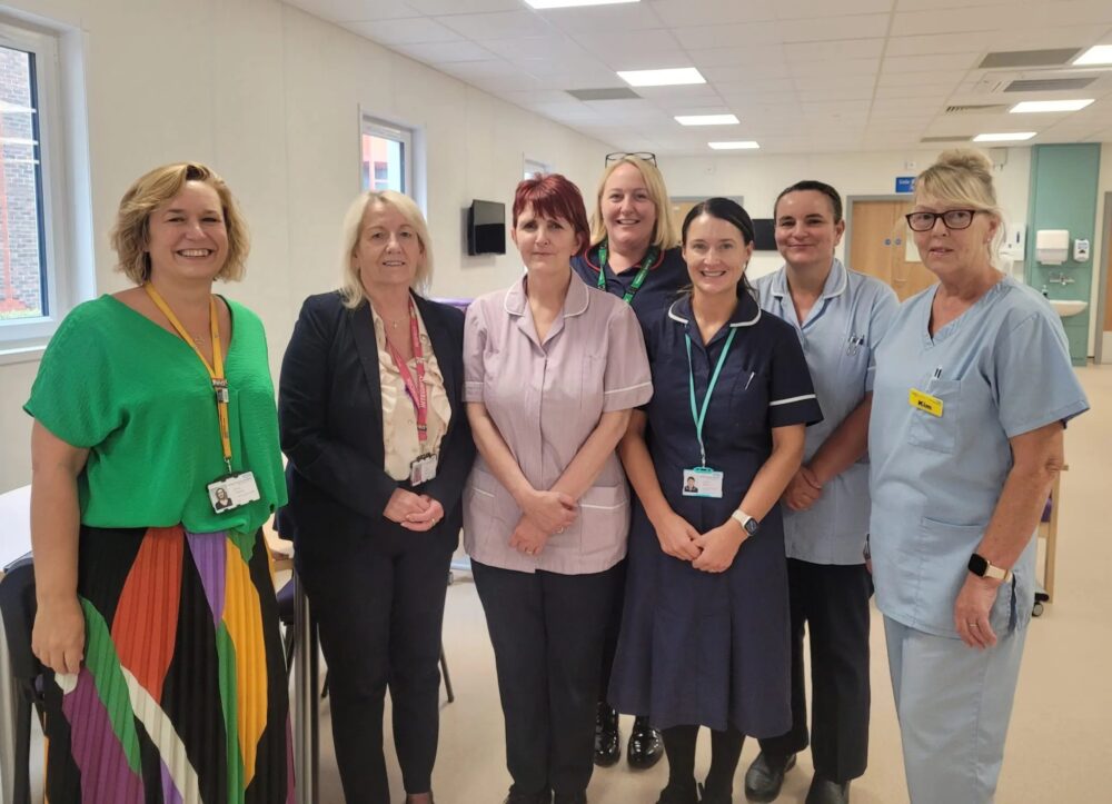 Staff at the new Discharge Lounge at Dorset County Hospital