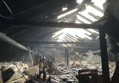 The fire was in a property in the Ballard area of Swanage. Pictures: Swanage Fire Station