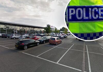 The car was abandoned outside Tesco Extra in Poole, police said