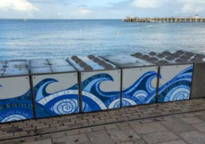 People's panels on the wave defences in Swanage. Pictures: Sara Parker