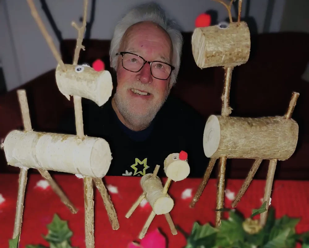 Keith Evans is making reindeer to help the DCCF