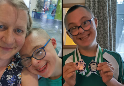 Sam Craddock with his bronze and silver medals from the West Dorset Swimming Club Gala 2022