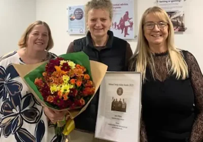 Laura, centre, with Ros Dignan, left, and Helen Goldsack