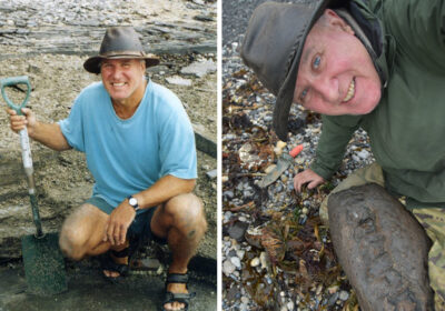 Philip Jacobs discovered the pliosaur in April 2022. Photo: Philip Jacobs.
