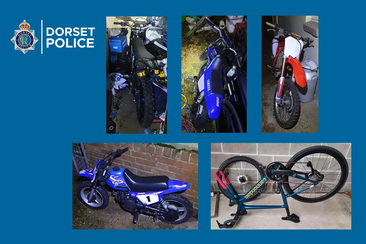 Motorbikes are also among the items police want to return. Picture: Dorset Police