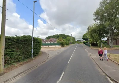 The child was it on Blandford Road, Corfe Mullen, near The Ridgeway junction. Picture: Google