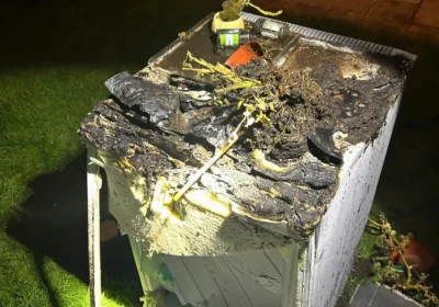 The freezer caught fire at a property in Corfe Castle. Picture: DWFRS