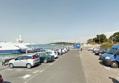 The incident unfolded in the Sandbanks Ferry car park. Picture: Google