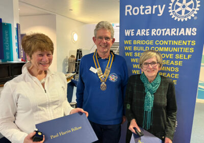 Cancare founders Vicki Fooks and Gill Norman with Chris Le Fevre