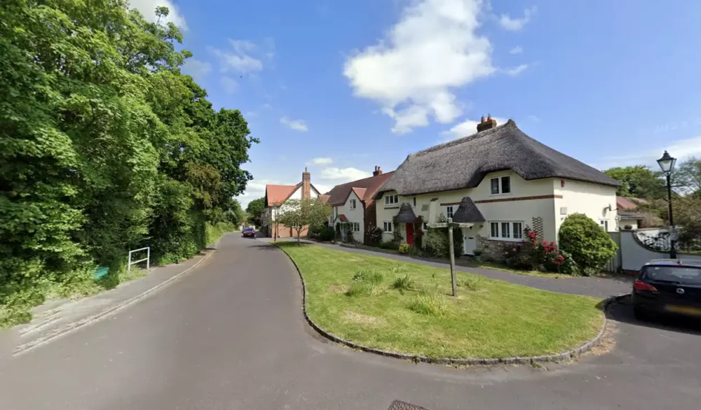 The fire broke out at a thatched home in Stoborough Meadow, Wareham. Picture: Google