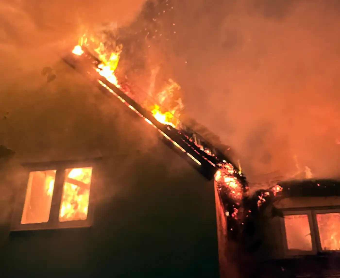 Firefighters said the homes 'could not be saved'. Picture: Swanage Fire Station