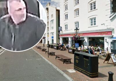 A man hurled abuse at a group sitting outside The Quay, in Poole, police said. Pictures: Google/Dorset Police