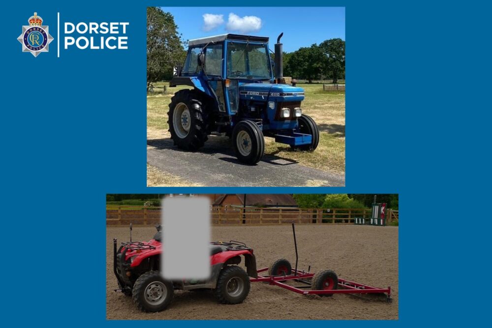 The tractor and quad bike were last seen on Tuesday, July 23. Pictures: Dorset Police