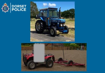 The tractor and quad bike were last seen on Tuesday, July 23. Pictures: Dorset Police