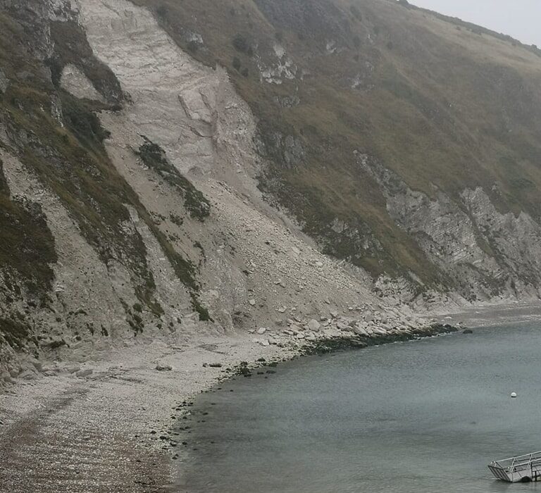 Large boulders have already fallen from the cliff Picture: Lulworth and Durdle Door Rangers