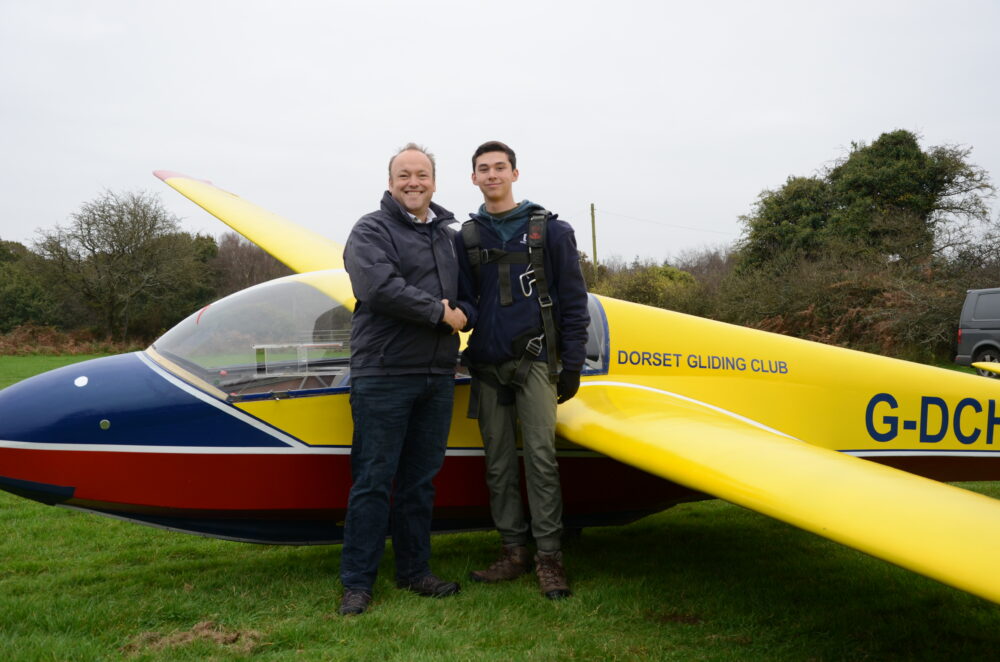 James with his instructor Nick Picture: Dorset Gliding Club