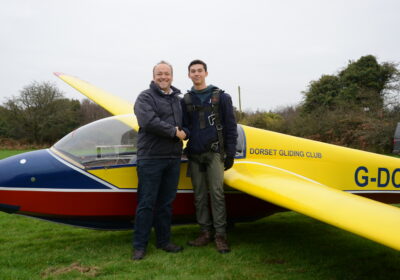 James with his instructor Nick Picture: Dorset Gliding Club