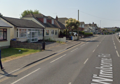 The fire was reported at a residential property on Wimborne Road Picture: Google