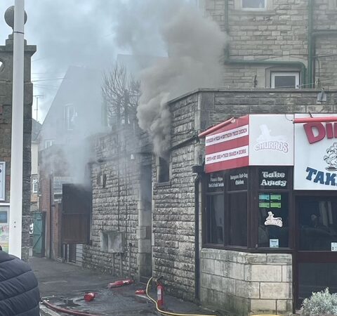 Smoke was seen coming from the takeaway Picture: JustGiving