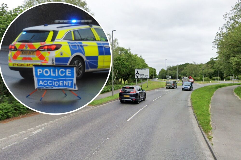 The crash happened on the A351 Wareham Road, near the Blackhill Roundabout. Picture: Google