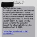 The scam text that has been sent out Picture: Dorchester Police