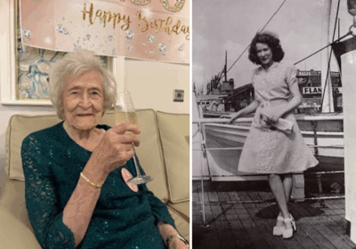 Marie Louise raising a glass on her birthday Picture: Somerleigh Court