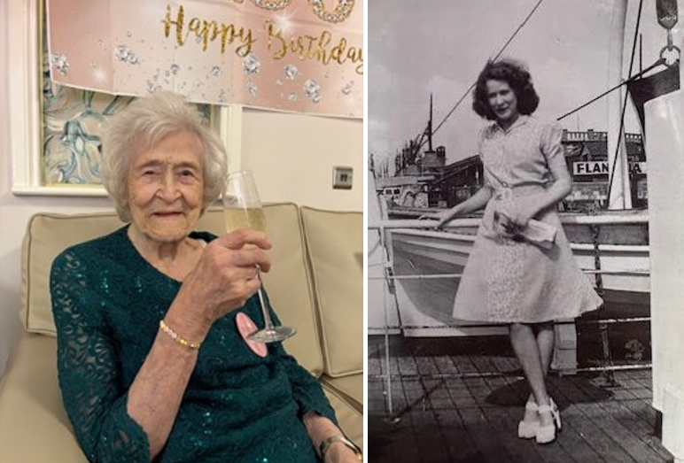 Marie Louise raising a glass on her birthday Picture: Somerleigh Court