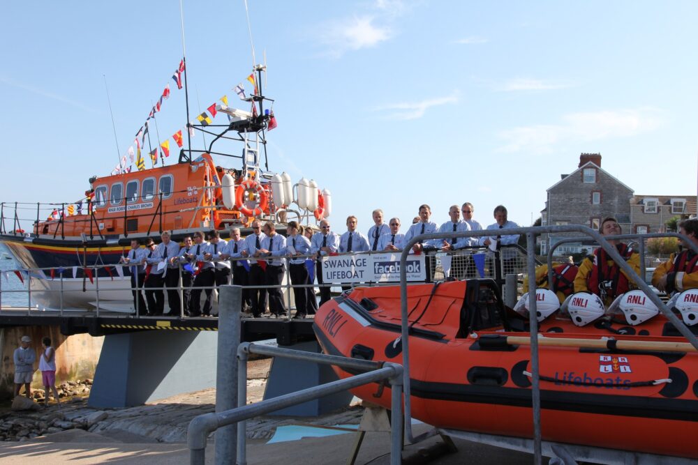 The community gathered at the lifeboat station to mark the occasion Picture Swanage Lifeboat Station