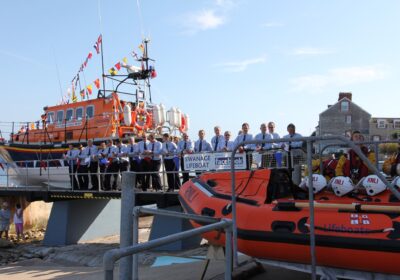 The community gathered at the lifeboat station to mark the occasion Picture Swanage Lifeboat Station