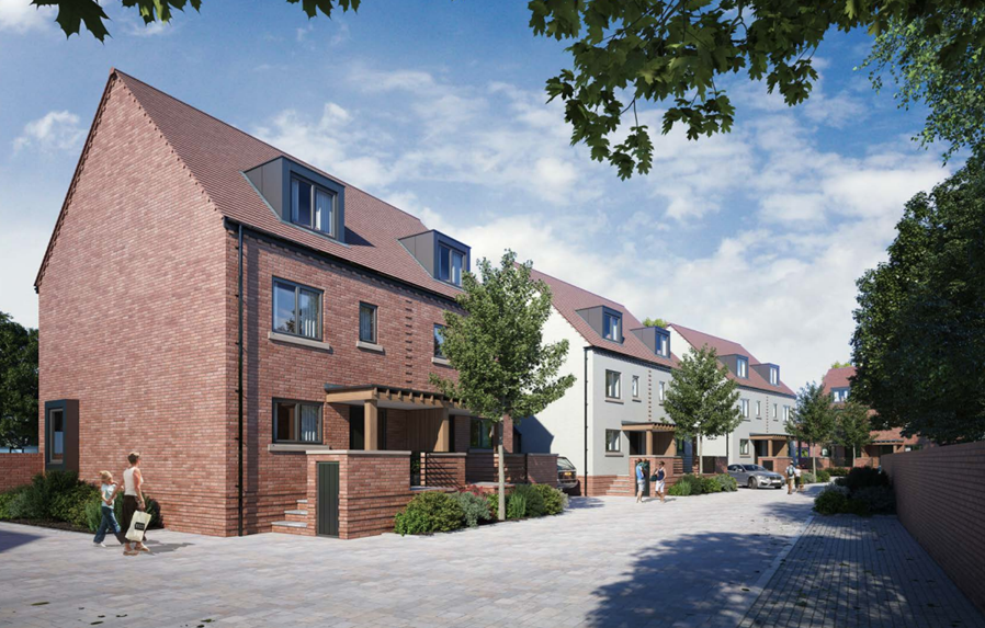 Visualisation of the eight new build homes Picture: Thrive Architects 