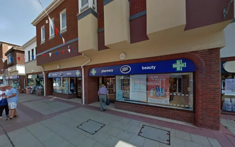 Evans repeatedly targeted Boots in Saxon Square, Christchurch. Picture: Google